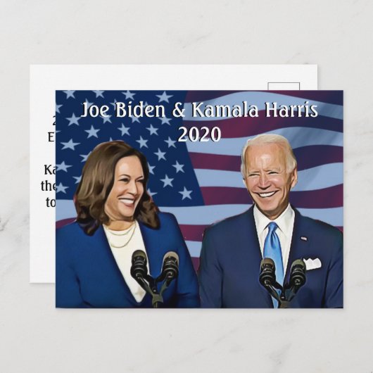 Joe Biden en Kamala Harris 2020 Running Mates Briefkaart (Voorkant / Achterkant)