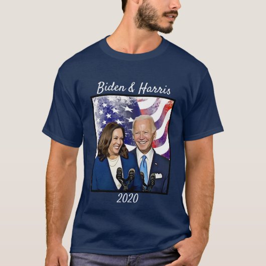 Joe Biden en Kamala Harris 2020 voor President T-shirt (Voorkant)