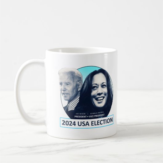 Joe Biden en Kamala Harris 2024 VS VERKIEZINGEN Koffiemok (Links)