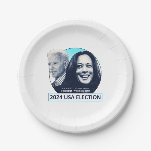 Joe Biden en Kamala Harris 2024 VS VERKIEZINGEN Papieren Bordje (Voorkant)