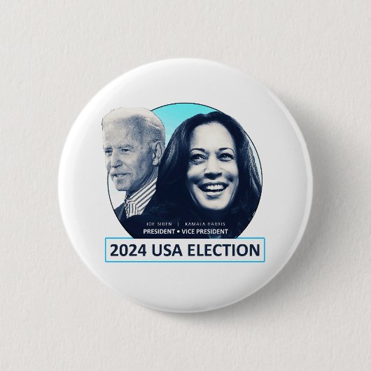 Joe Biden en Kamala Harris 2024 VS VERKIEZINGEN Ronde Button 5,7 Cm (Voorkant)