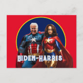 Joe Biden en Kamala Harris als superhelden Briefkaart (Voorkant)