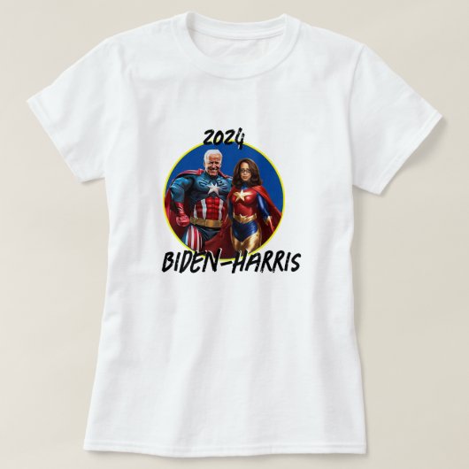 Joe Biden en Kamala Harris als superhelden T-shirt (Design voorkant)