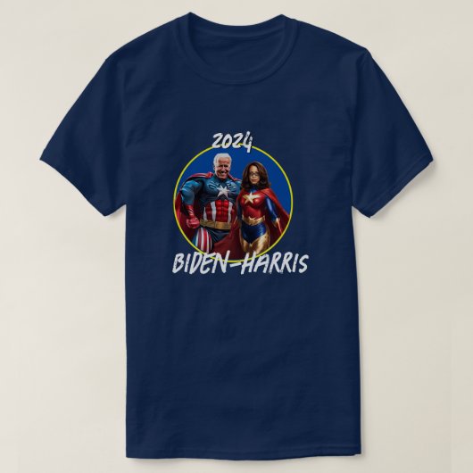 Joe Biden en Kamala Harris als superhelden T-shirt (Design voorkant)