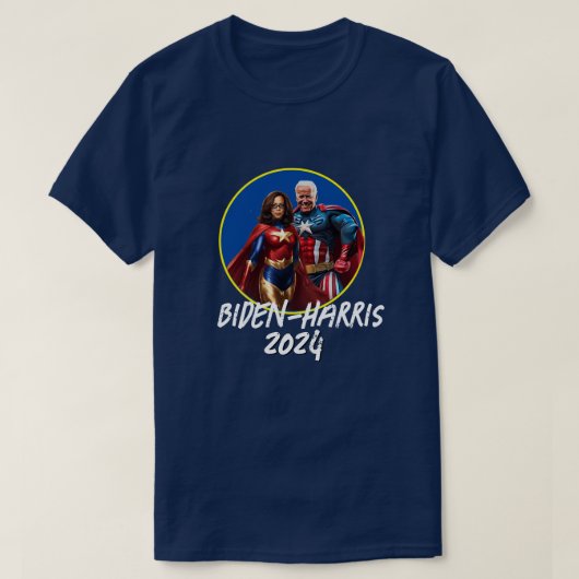 Joe Biden en Kamala Harris als superhelden T-shirt (Design voorkant)