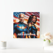 Joe Biden en Kamala Harris als superhelden Vierkante Klok (Huis)
