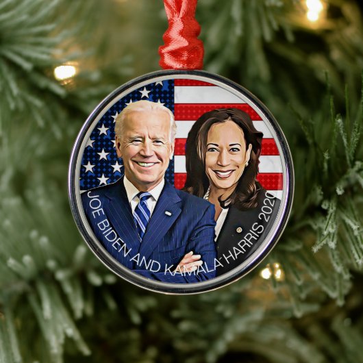 Joe Biden en Kamala Harris Keepomwille Souvenir 20 Metalen Ornament (Boom)