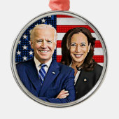 Joe Biden en Kamala Harris Keepomwille Souvenir 20 Metalen Ornament (Voorkant)