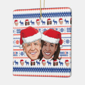 Joe Biden en Kamala Harris Kerstmis Keramisch Ornament (Links)