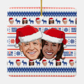 Joe Biden en Kamala Harris Kerstmis Keramisch Ornament (Achterkant)