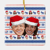 Joe Biden en Kamala Harris Kerstmis Keramisch Ornament (Voorkant)
