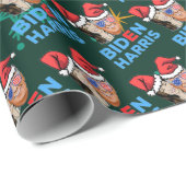 joe biden en kamala harris kerstsanta hat cadeaupapier (Rol Hoek)