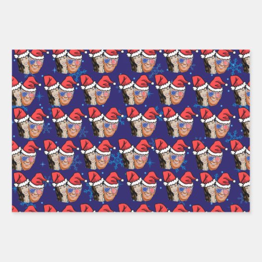 joe biden en kamala harris kerstsanta hat inpakpapier vel (Voorkant 3)