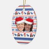 Joe Biden en Kamala Harris met Kerstmis Keramisch Ornament (Links)