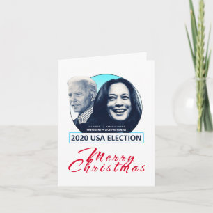 Joe Biden en Kamala Harris vrolijk kerstfeest Kaart