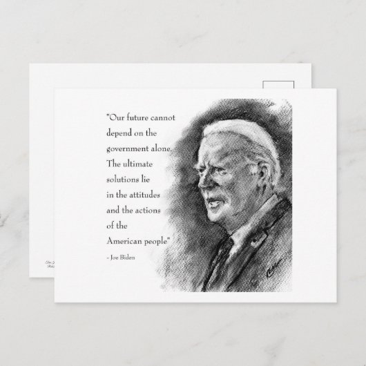 Joe Biden en Quote Briefkaart (Voorkant / Achterkant)