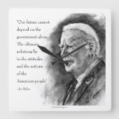 Joe Biden en Quote Vierkante Klok (Voorkant)