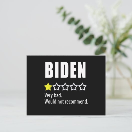 Joe Biden erg slecht. Zou niet adviseren Briefkaart (Staand voorkant)