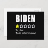 Joe Biden erg slecht. Zou niet adviseren Briefkaart (Voorkant / Achterkant)