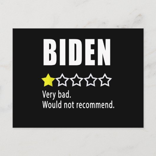 Joe Biden erg slecht. Zou niet adviseren Briefkaart (Voorkant)
