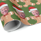 Joe Biden Face Custom Face Foto Gingerbread Cadeaupapier (Rol Hoek)