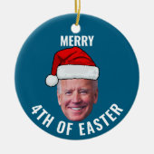 Joe Biden Face Santa Hat Happy 4th of Easter Xmas Keramisch Ornament (Voorkant)