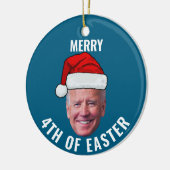 Joe Biden Face Santa Hat Happy 4th of Easter Xmas Keramisch Ornament (Links)