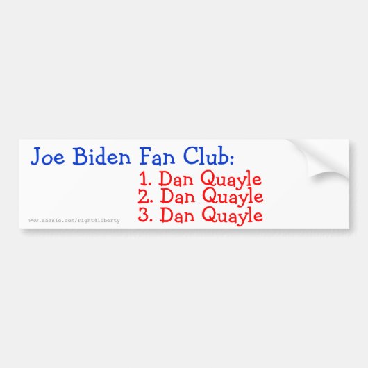 Joe Biden Fan Club: Bumpersticker (Voorkant)