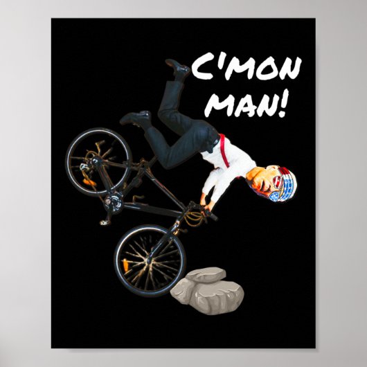 Joe Biden Fiets Crash Grappige Trump Deed Het Rijd Poster (Voorkant)