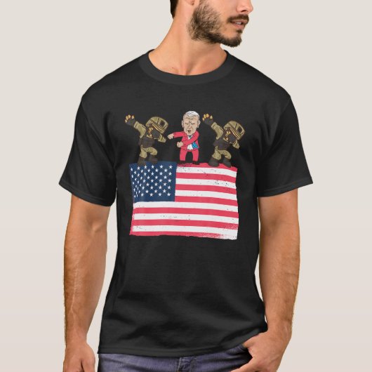 Joe Biden Flossing Dabbing Soldier Patriotic Ameri T-shirt (Voorkant)