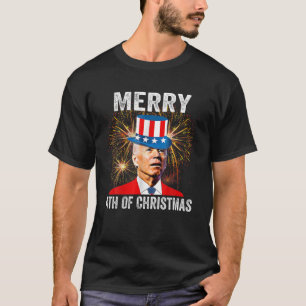 Joe Biden Funny 4e juli vrolijk vier uur kerstmis T-shirt