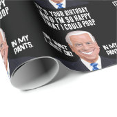 JOE BIDEN FUNNY BIRTHDAY POOP WRAPPING PAPER CADEAUPAPIER (Rol Hoek)