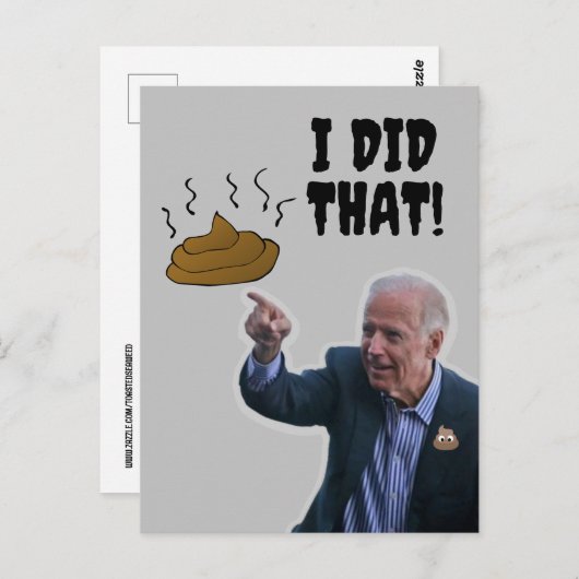 JOE BIDEN FUNNY, IK HEB DIE POOP BRIEFKAARTEN GEDO (Voorkant / Achterkant)
