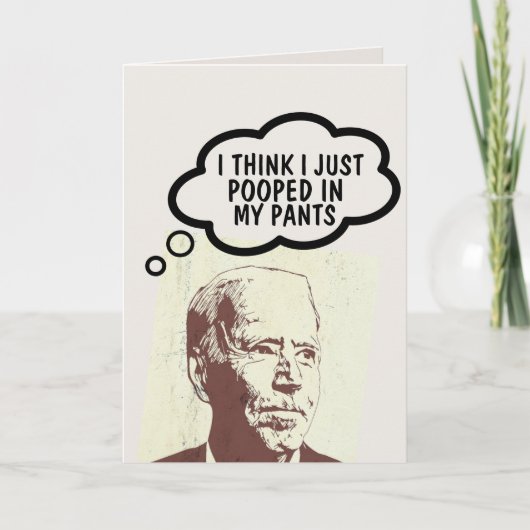 JOE BIDEN FUNNY POOP BIRTHDAY CARDS BEDANKKAART (Voorkant)