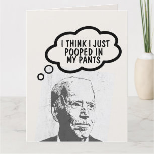 JOE BIDEN FUNNY POOP BIRTHDAY CARDS BEDANKKAART