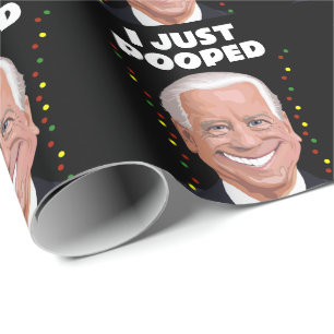 JOE BIDEN FUNNY POOP POOPED CHRISTMAS CADEAUPAPIER