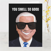 JOE BIDEN FUNNY SNIFF SMELL ZO GOEDE BIRTHDAAGKAAR KAART (Gele Bloem)