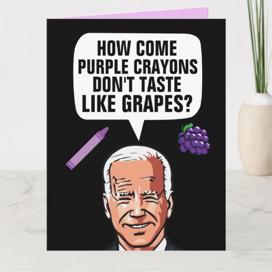 JOE BIDEN FUNNY THOUGHT PROVOGHT BIRTHDAY CARD BEDANKKAART (Voorkant)