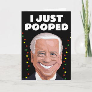 JOE BIDEN FUUNY POOP POOPED CHRISTMAS-KAARTEN KAART