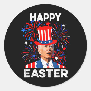 Joe Biden Gelukkig Pasen Voor Grappige 4 juli Patr Ronde Sticker