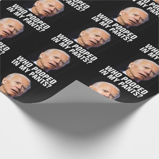 JOE BIDEN GRAPPIG DIE IN MIJN BROEK WIKKELDE CADEAUPAPIER (Hoek)