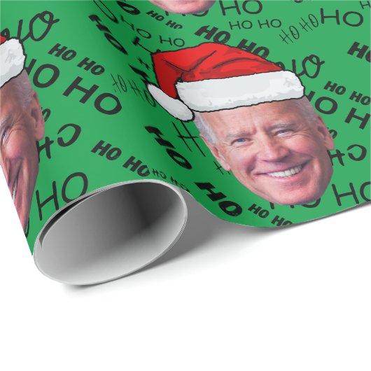 Joe Biden Grappig Groen Ho Ho Kerstmis Cadeaupapier (Rol Hoek)