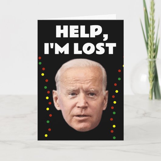 JOE BIDEN GRAPPIG IK BEN VERDWAALD, KERSTMIS KAART (Voorkant)