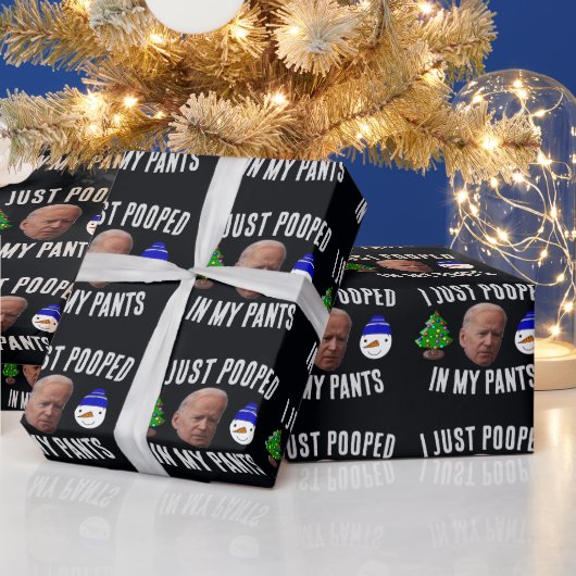 JOE BIDEN grappig pooped kerst inpakpapier (Feestdagen)