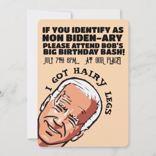 JOE BIDEN GRAPPIGE PARTY UITNODIGINGEN (Voorkant)