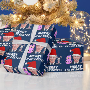 JOE BIDEN GRAPPIGE VERWARDE KERSTINVERPAKKINGSPAPE CADEAUPAPIER