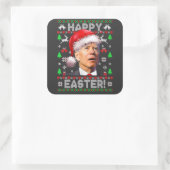 Joe Biden Happy Easter Chrismas | Anti Joe Biden Vierkante Sticker (Tas)