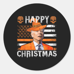 Joe Biden Happy Halloween Happy Christmas Amerikaa Ronde Sticker