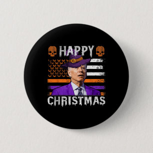 Joe Biden Happy Halloween Happy Christmas US Vlag Ronde Button 5,7 Cm