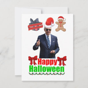 Joe Biden Happy Halloween-kerstkaart Feestdagenkaart